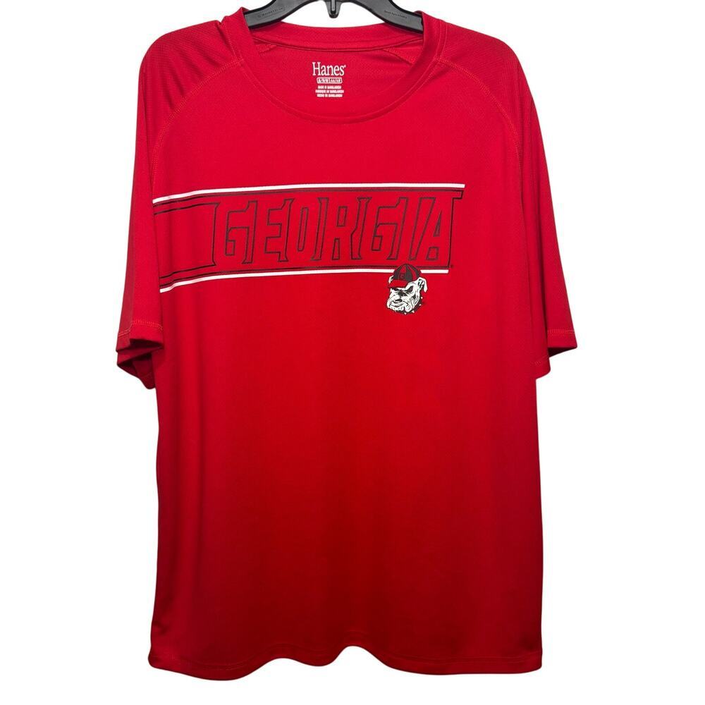 Georgia‎ Bulldogs short sleeve Red T-shirt by Hanes. Size XL 46/48